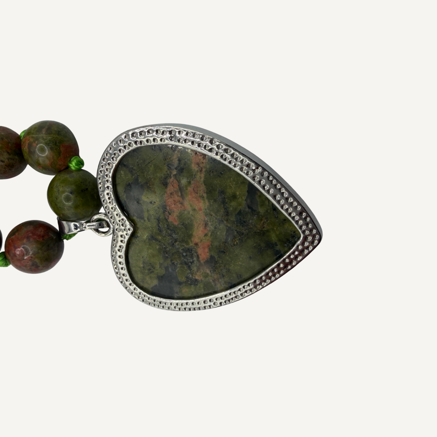 Unakite Heart Necklace