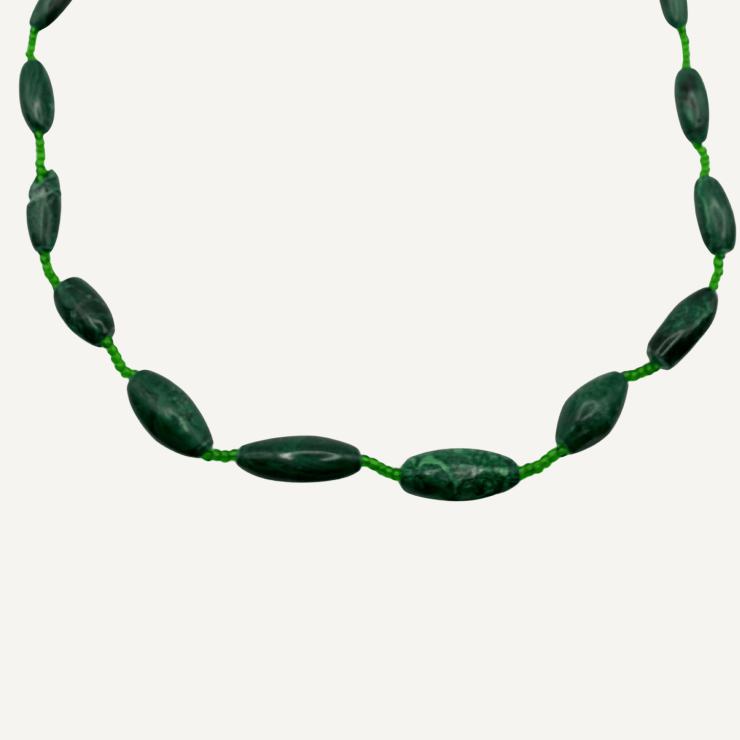 Sea Glass Malachite Necklace