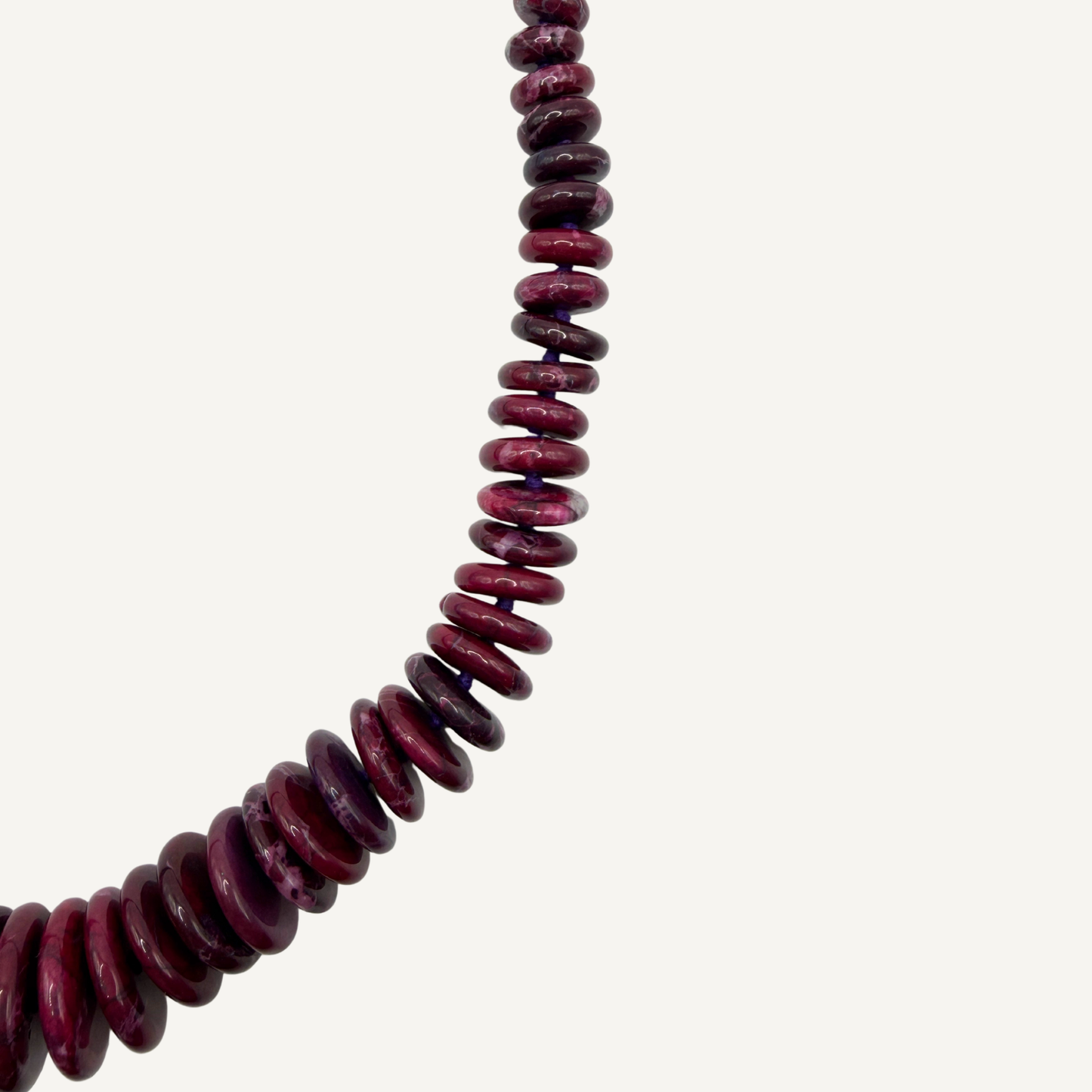 Hand Knotted Wine Stone Beads