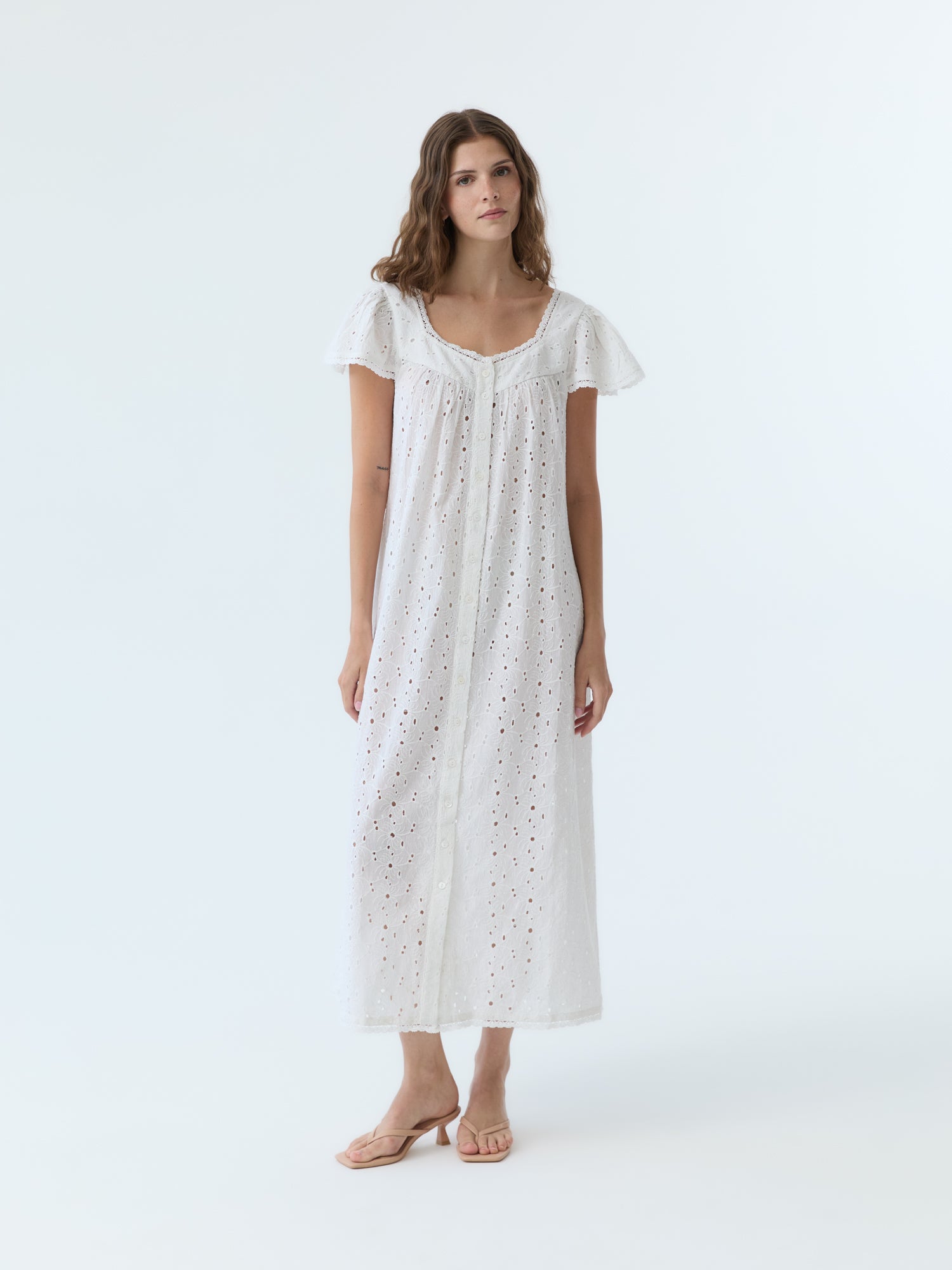 Dola Eyelet Flutter Sleeve Dress XL