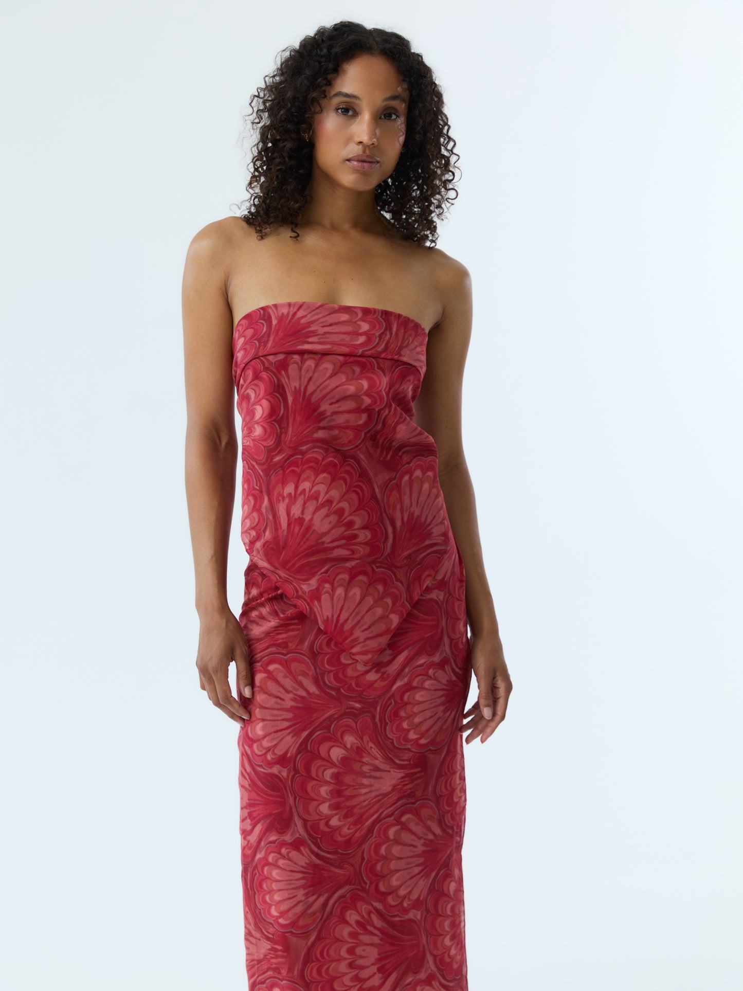Red Marbleized Shell Pareo Set