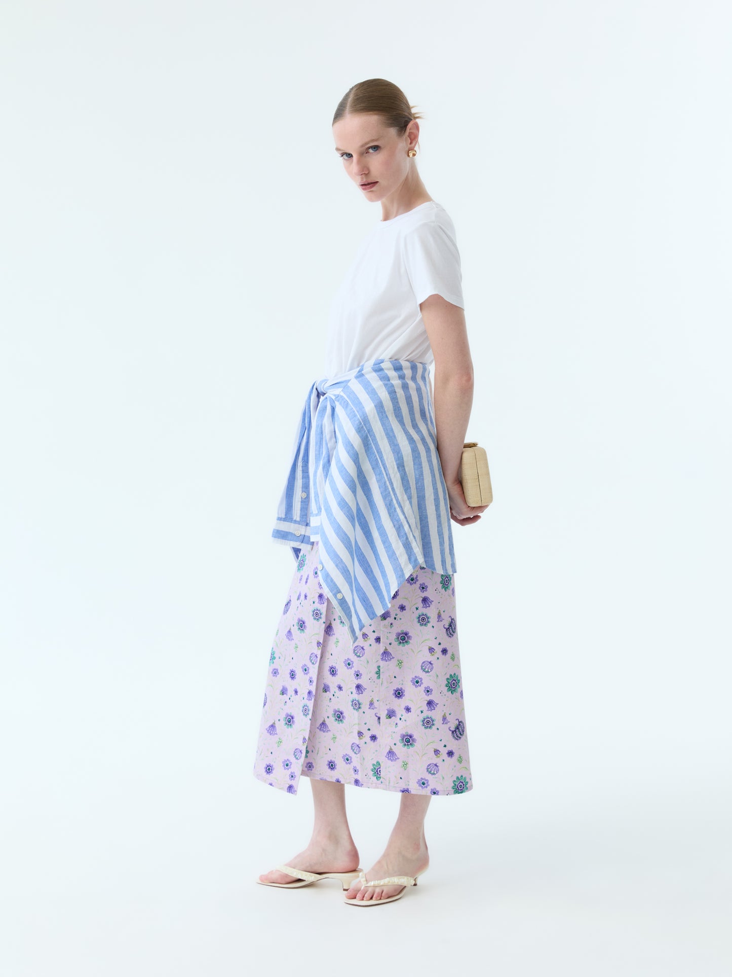 Coley Midi Floral Wrap Skirt