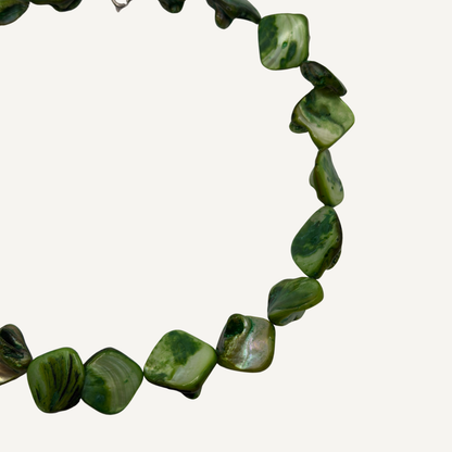 Seaweed Green Shell Necklace