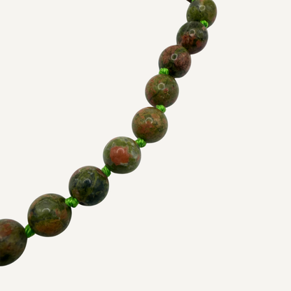 Unakite Heart Necklace