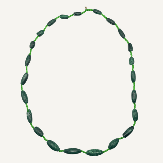 Sea Glass Malachite Necklace