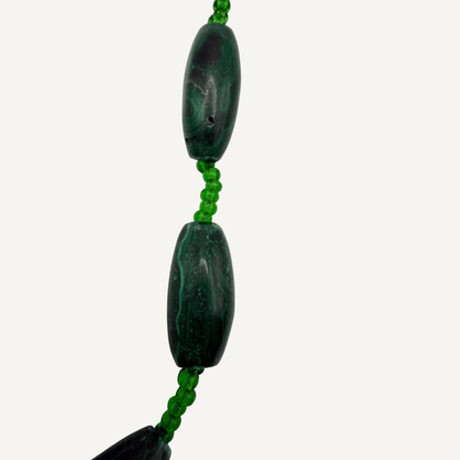 Sea Glass Malachite Necklace