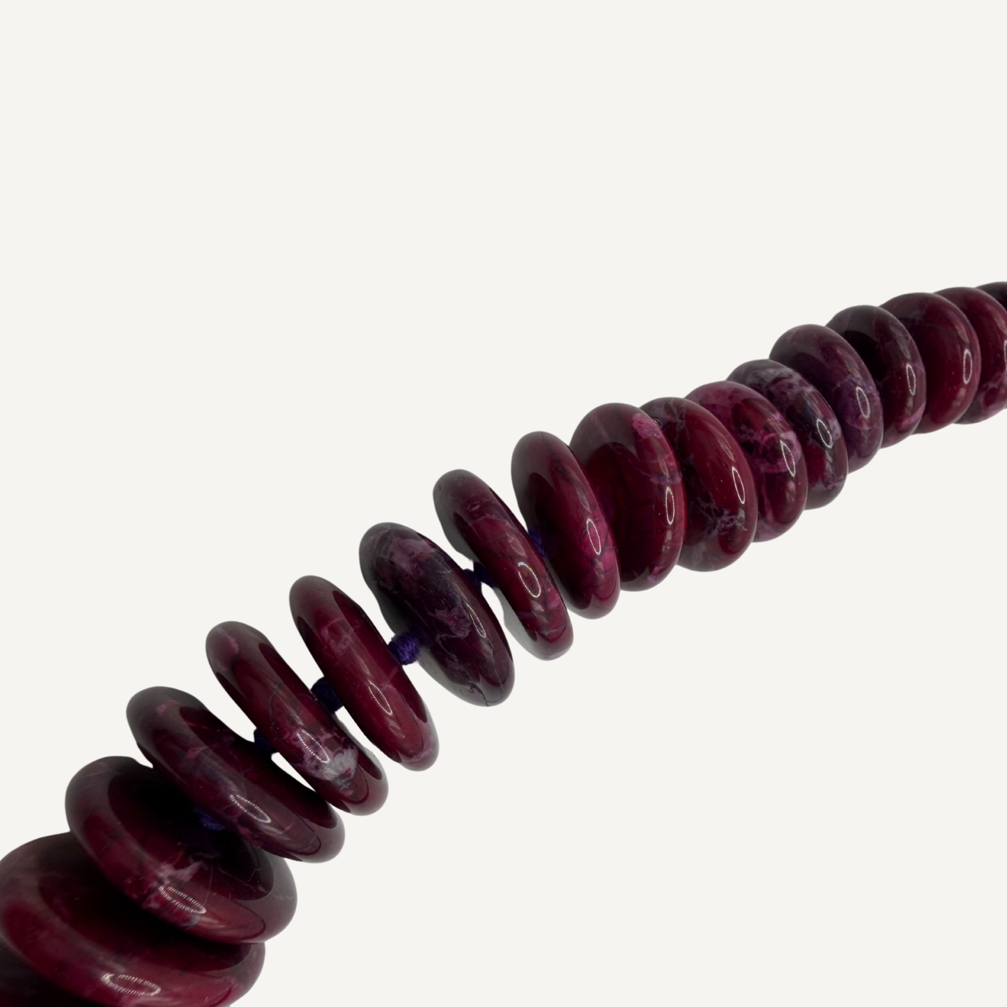 Hand Knotted Wine Stone Beads