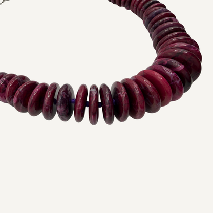 Hand Knotted Wine Stone Beads