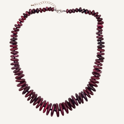 Hand Knotted Wine Stone Beads