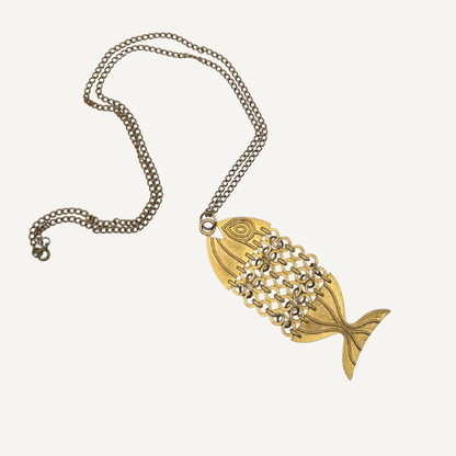 Articulated Brass Fish Pendant