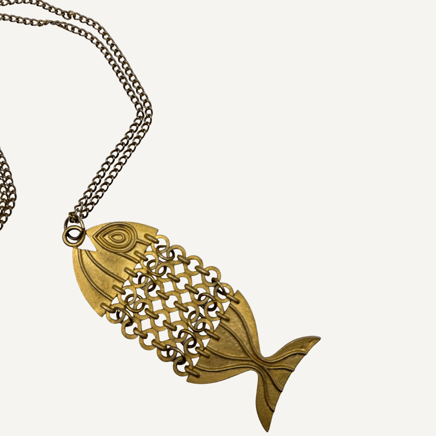 Articulated Brass Fish Pendant