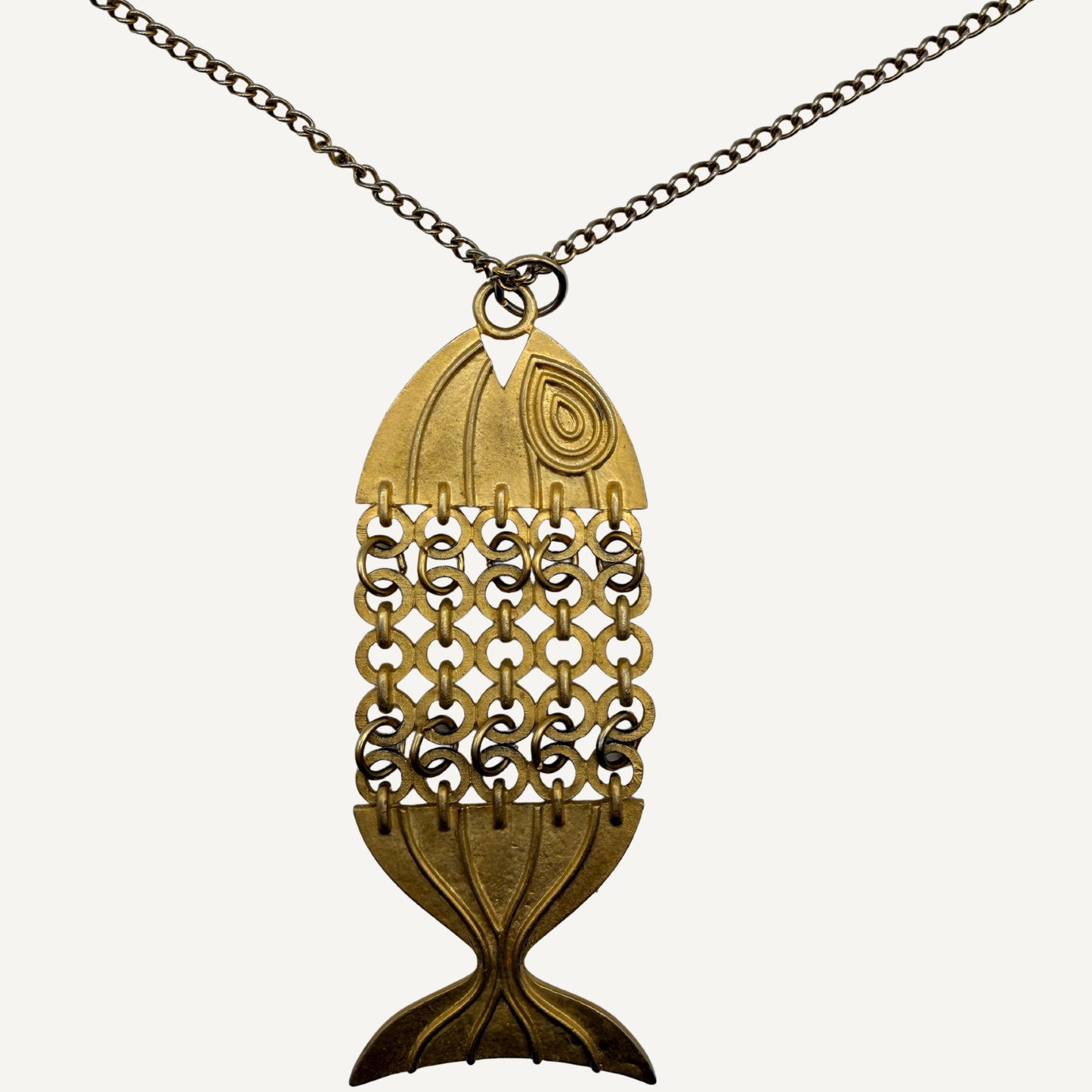 Articulated Brass Fish Pendant