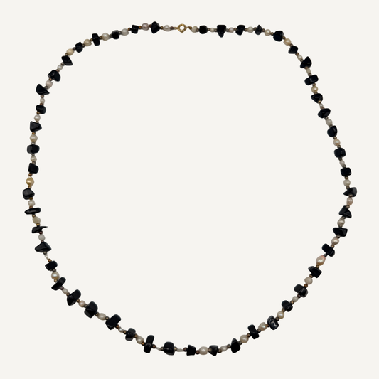 Black Onynx and Pearl Necklace