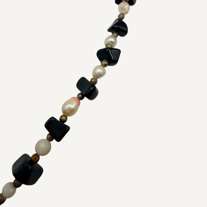 Black Onynx and Pearl Necklace