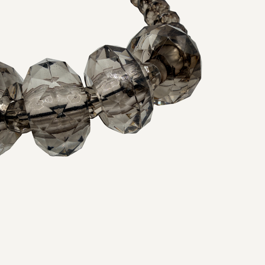 Sculptural Quartz Taupe Beads