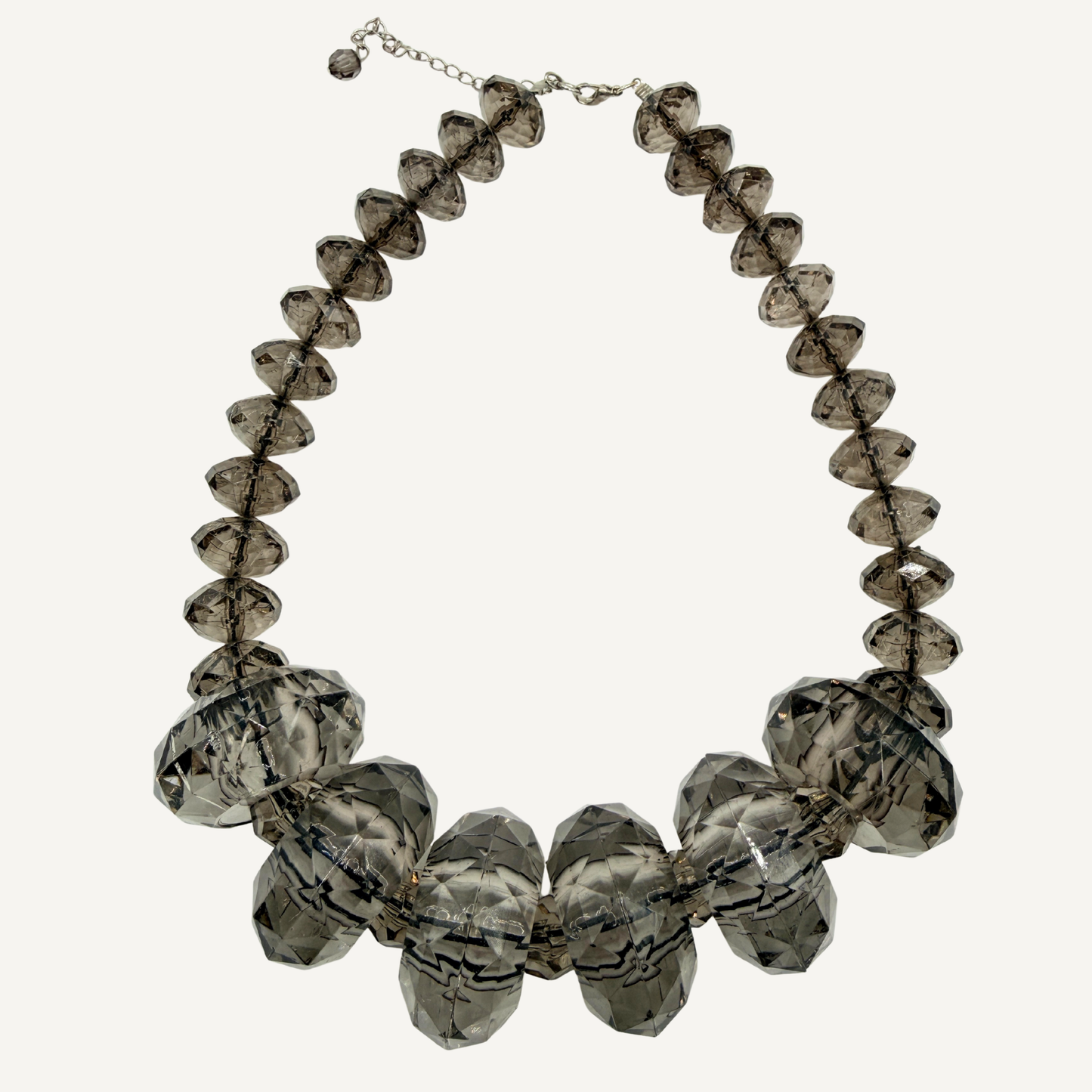 Sculptural Quartz Taupe Beads