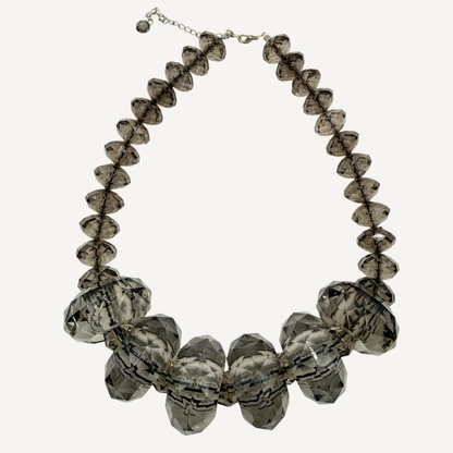 Sculptural Quartz Taupe Beads