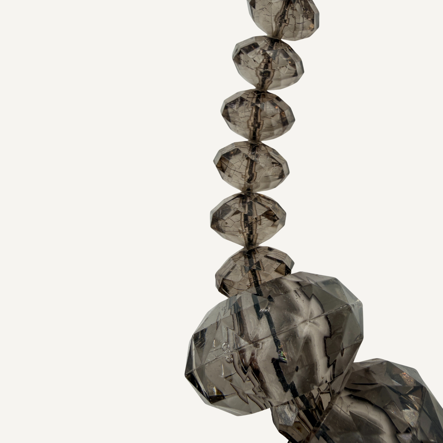 Sculptural Quartz Taupe Beads