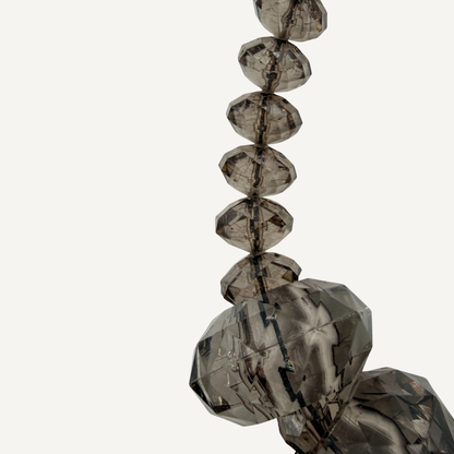 Sculptural Quartz Taupe Beads