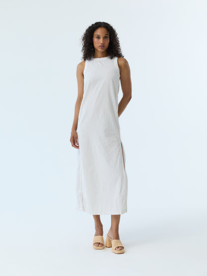 Lynne Eyelet Crew Neck Maxi Dress