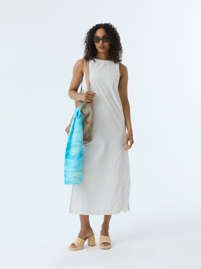 Lynne Eyelet Crew Neck Maxi Dress