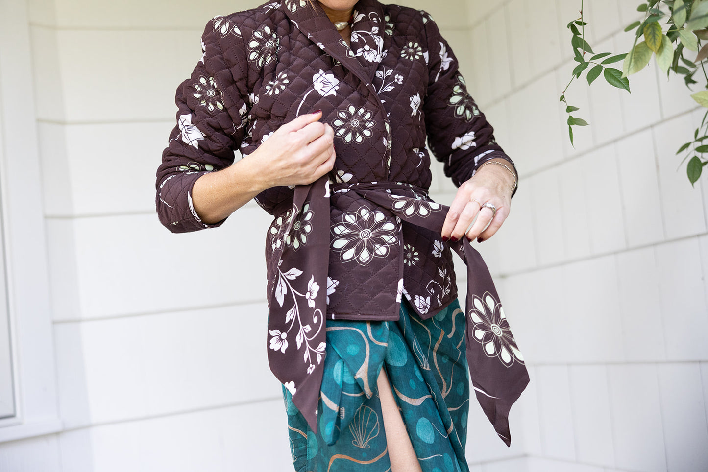 Quilted Bloom Wrap Jacket