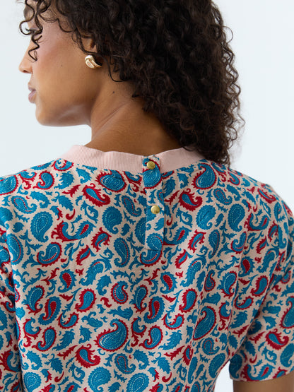 Joey Paisley Boxy Crewneck Tee