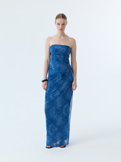 Blue Marbleized Shell Pareo Set