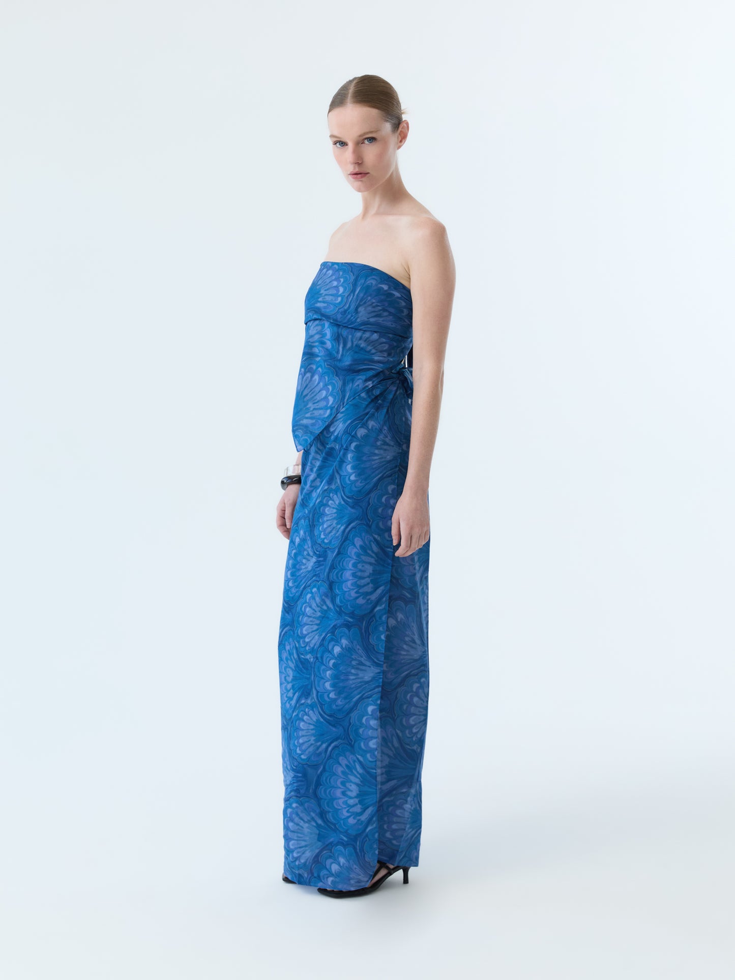Blue Marbleized Shell Pareo Set
