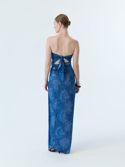 Blue Marbleized Shell Pareo Set
