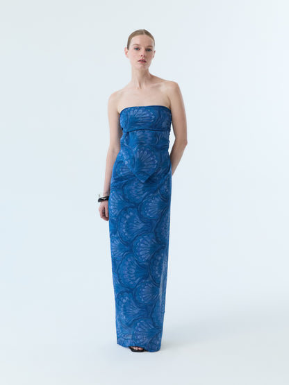 Blue Marbleized Shell Pareo Set