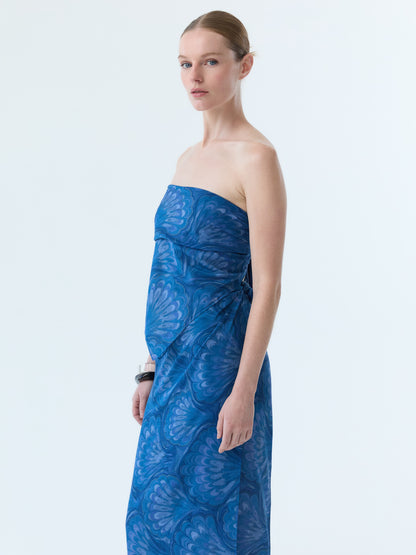 Blue Marbleized Shell Pareo Set