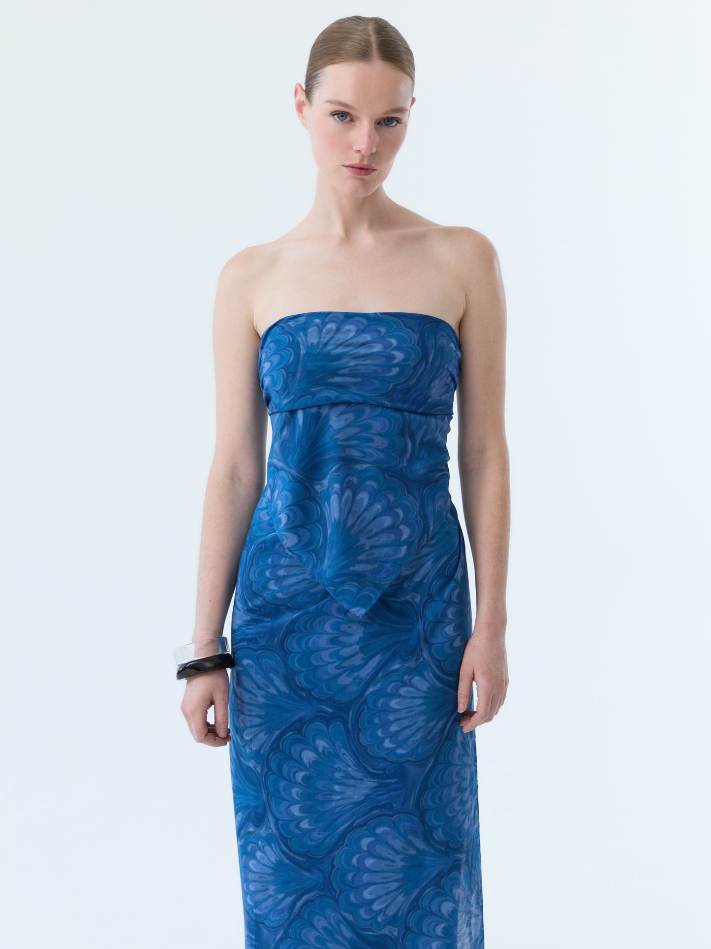 Blue Marbleized Shell Pareo Set