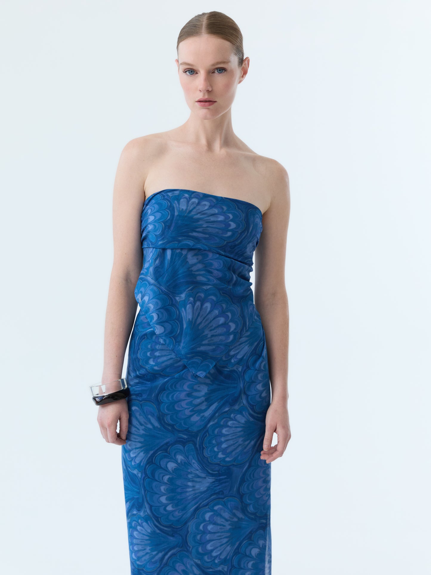Blue Marbleized Shell Pareo Set