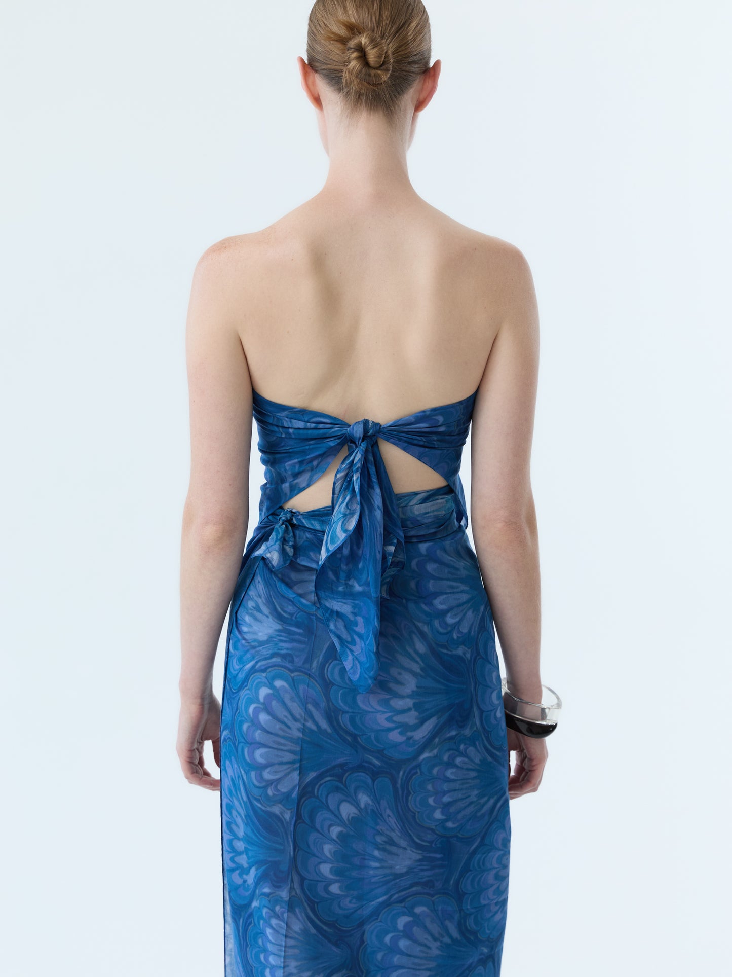 Blue Marbleized Shell Pareo Set