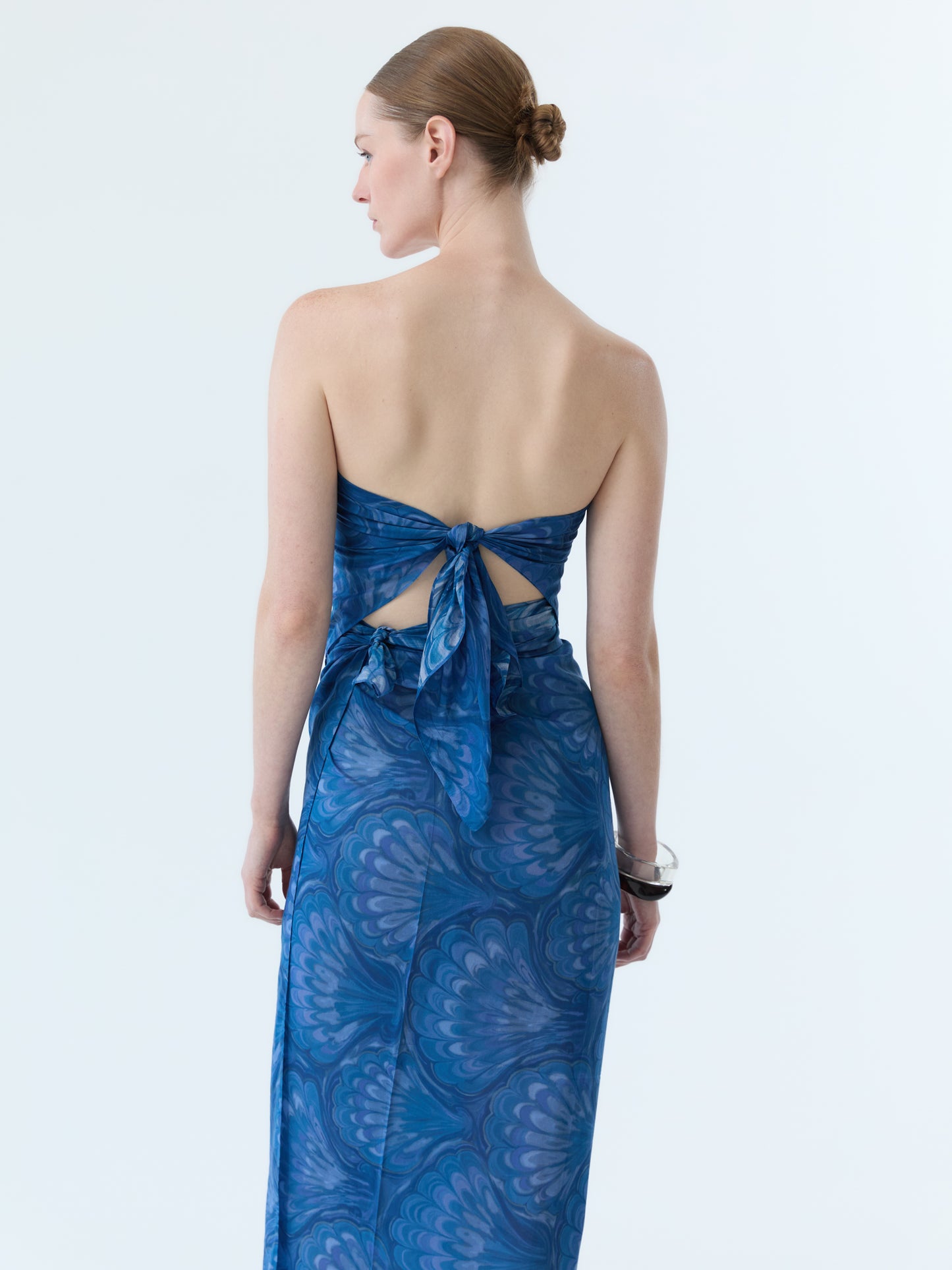 Blue Marbleized Shell Pareo Set