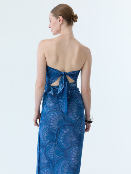 Blue Marbleized Shell Pareo Set