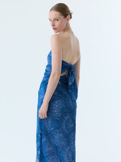 Blue Marbleized Shell Pareo Set