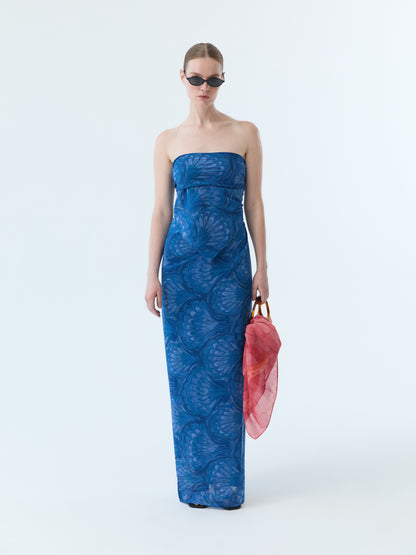 Blue Marbleized Shell Pareo Set