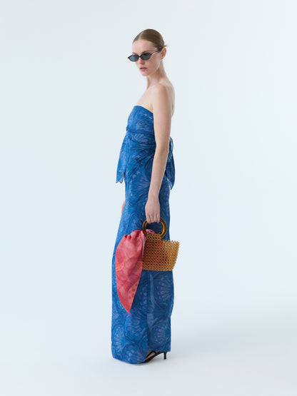 Blue Marbleized Shell Pareo Set