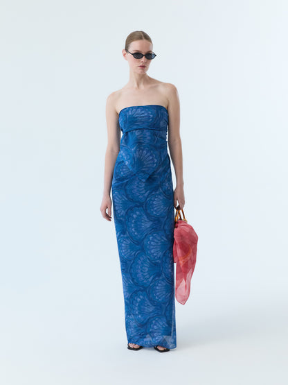 Blue Marbleized Shell Pareo Set