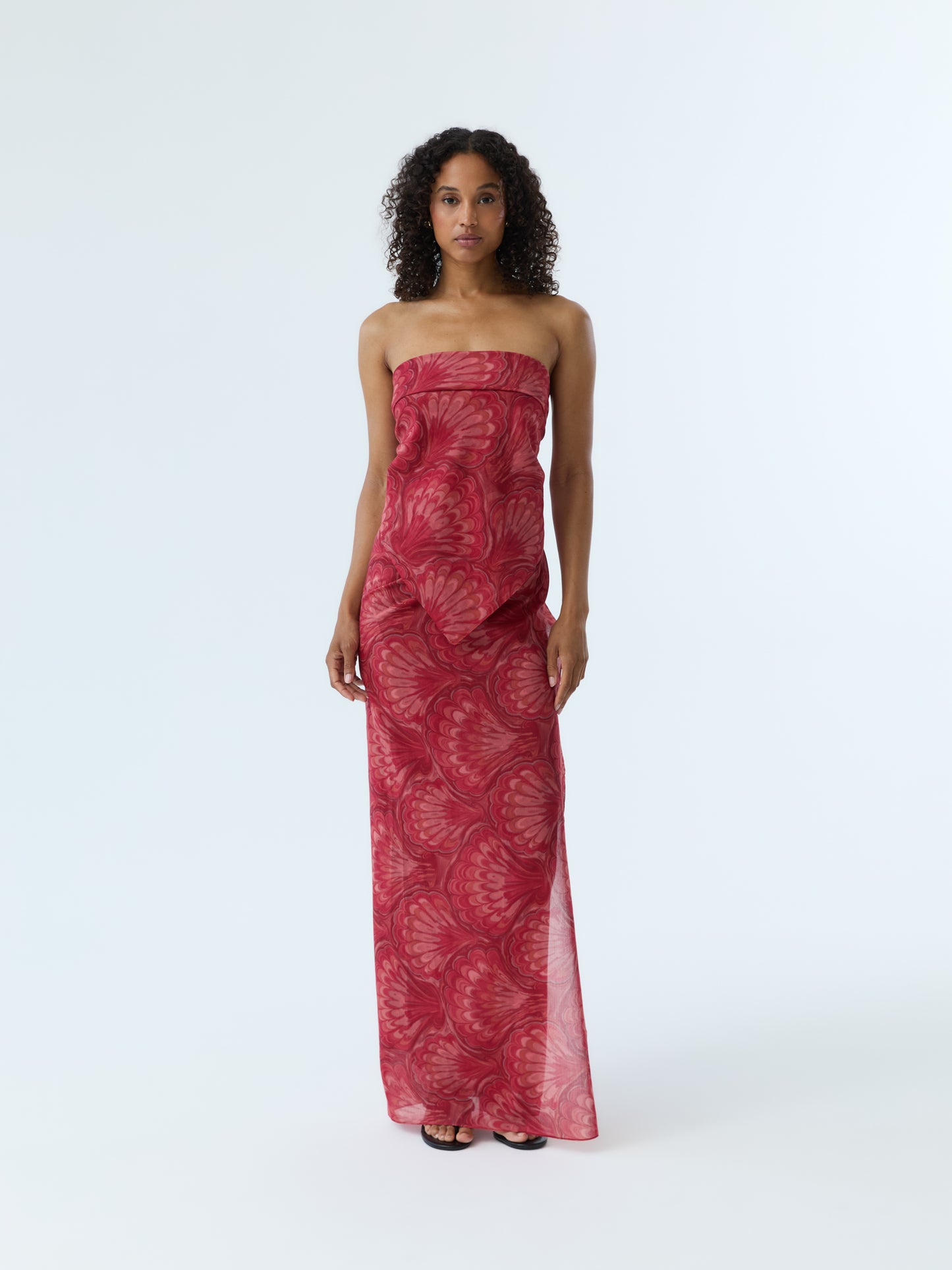 Red Marbleized Shell Pareo Set