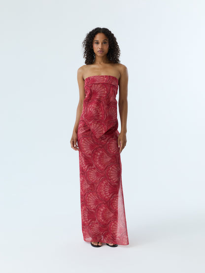 Red Marbleized Shell Pareo Set