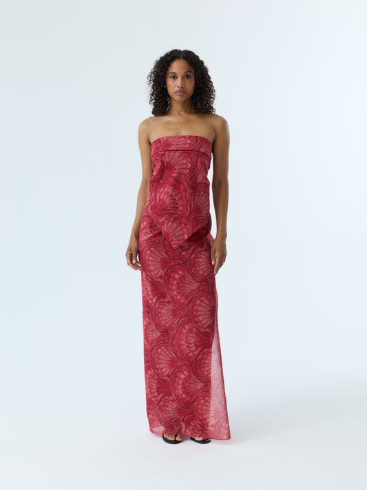 Red Marbleized Shell Pareo Set