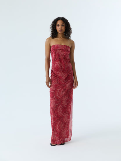 Red Marbleized Shell Pareo Set