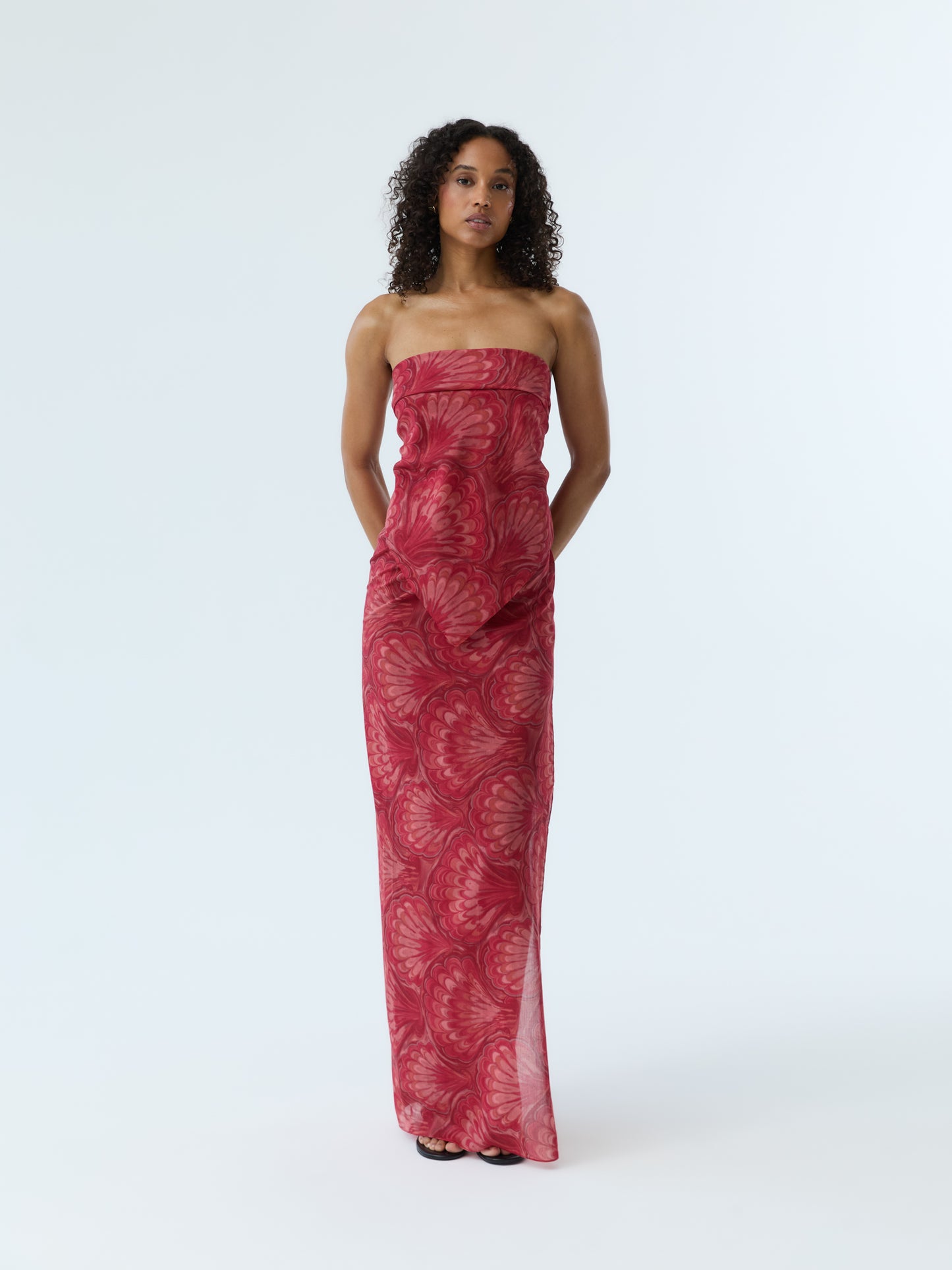 Red Marbleized Shell Pareo Set