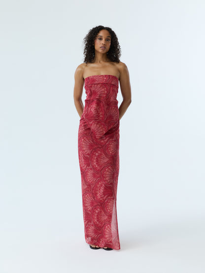 Red Marbleized Shell Pareo Set