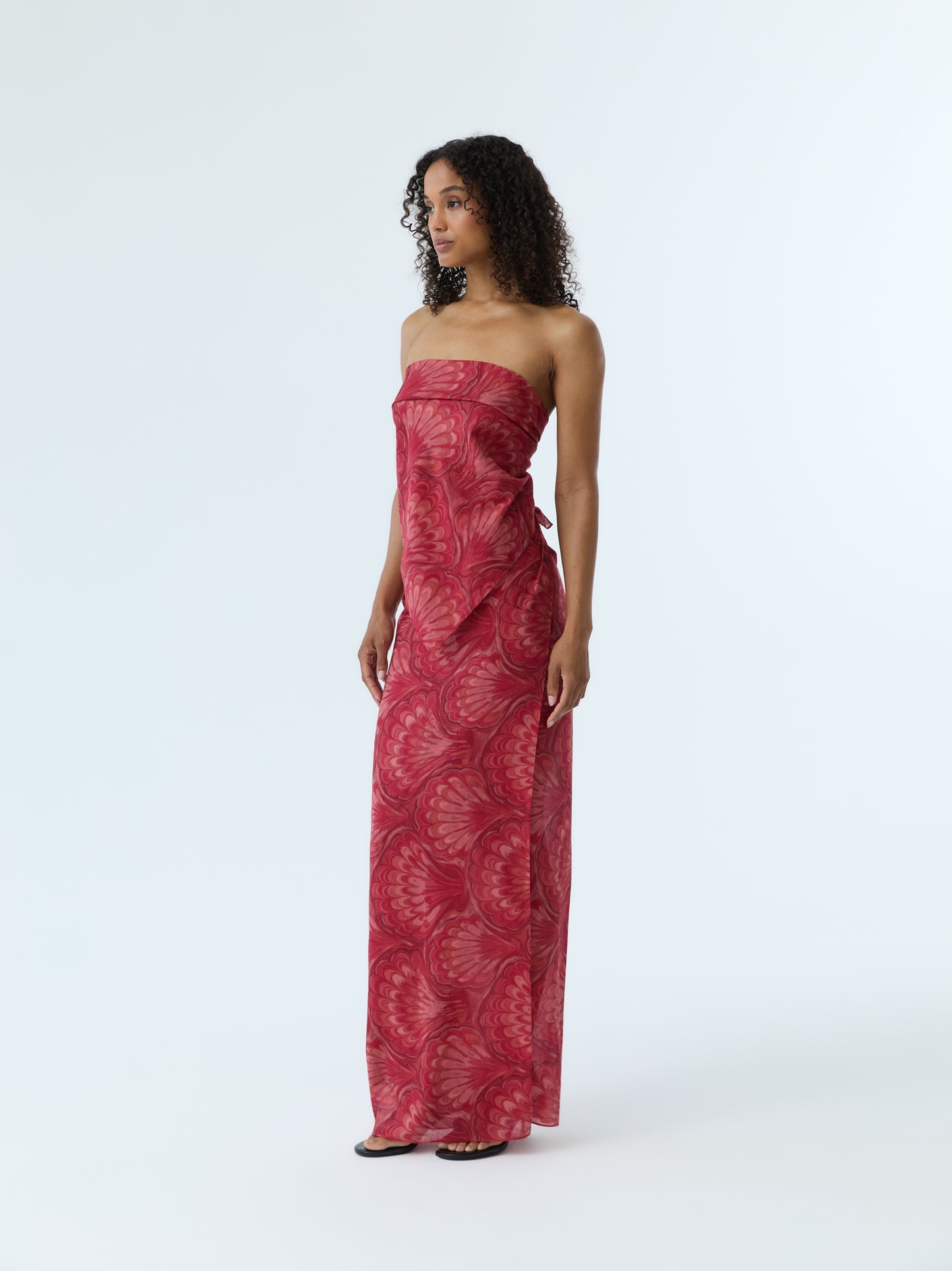 Red Marbleized Shell Pareo Set
