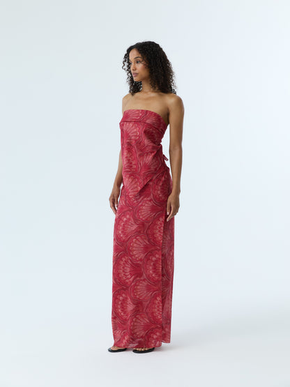 Red Marbleized Shell Pareo Set