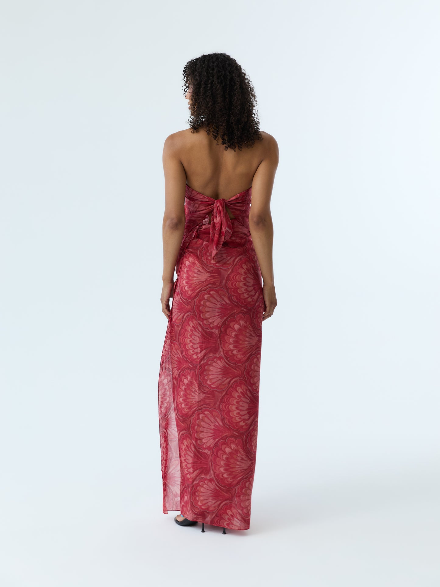 Red Marbleized Shell Pareo Set